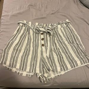 American Eagle Striped Paperbag Shorts